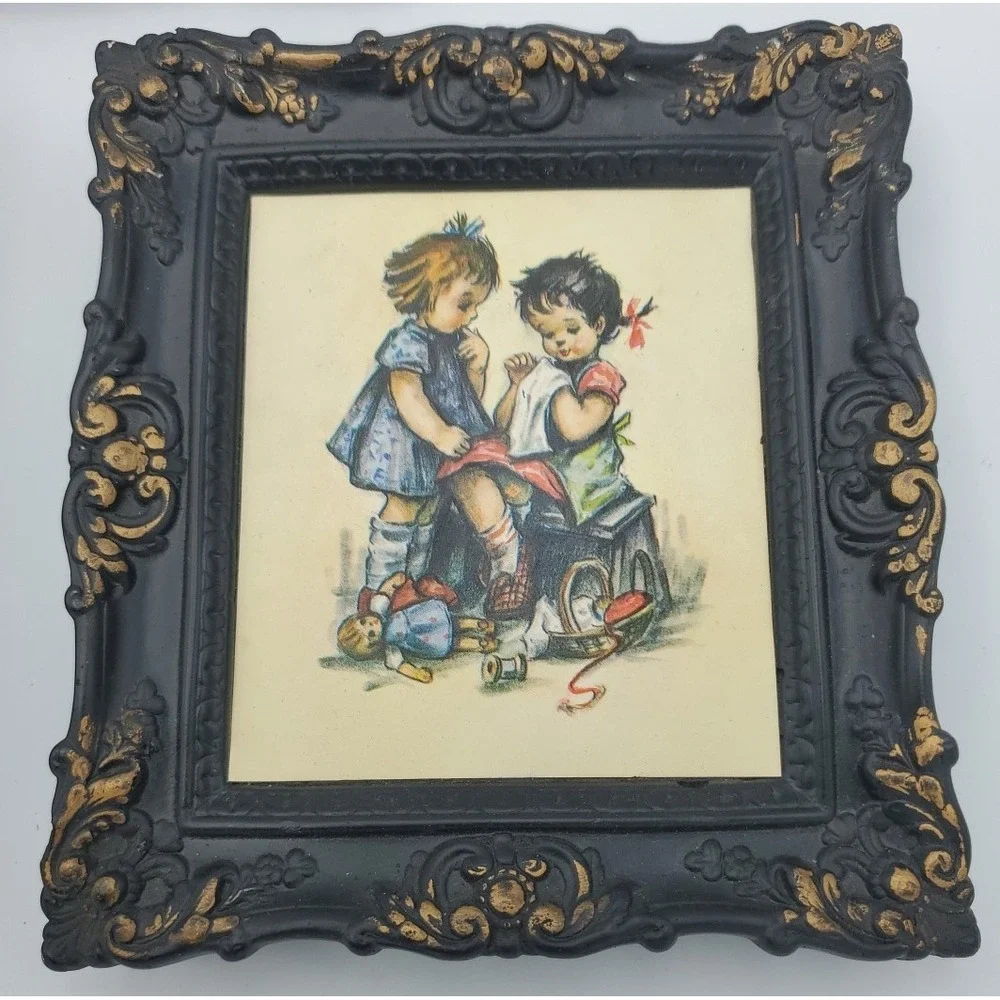 Set of 3 Chalkware Wall Plaque‎ 